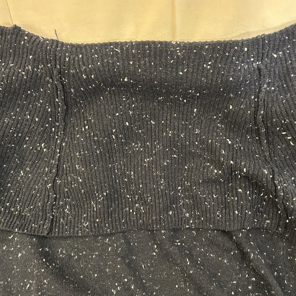 Soft Blue Drape Neck Sweater with White Speckles Size Large by Loft - Picture 4 of 9